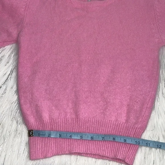 VINTAGE Bonwit Teller Barbie Pink Cropped Wool Sweater size Small - Picture 13 of 15